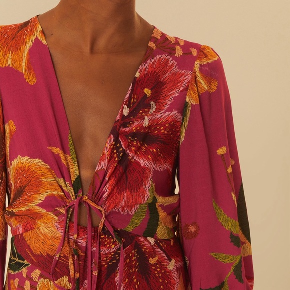 SUPER RARE NWT Farm Rio Pink Floral Dress - Picture 4 of 16